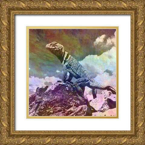 Geco King Gold Ornate Wood Framed Art Print with Double Matting by Lewis, Sheldon