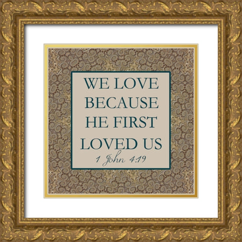 1 John Gold Ornate Wood Framed Art Print with Double Matting by Lewis, Sheldon