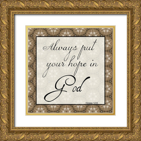 Always God Gold Ornate Wood Framed Art Print with Double Matting by Lewis, Sheldon