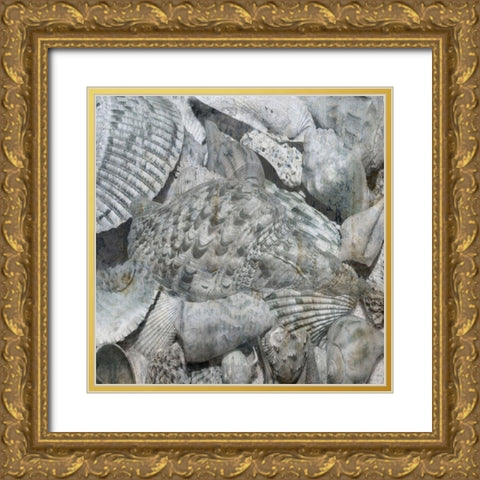 Shelly Coast Gold Ornate Wood Framed Art Print with Double Matting by Lewis, Sheldon