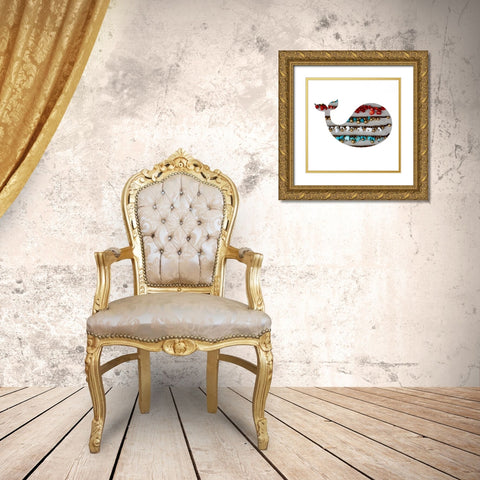 Swimming Colors Gold Ornate Wood Framed Art Print with Double Matting by Lewis, Sheldon