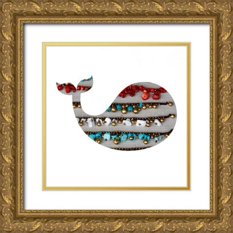 Swimming Colors Gold Ornate Wood Framed Art Print with Double Matting by Lewis, Sheldon