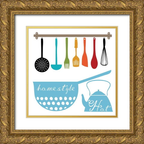 Kitchen Helper Gold Ornate Wood Framed Art Print with Double Matting by Lewis, Sheldon