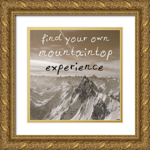 Mountaintop Gold Ornate Wood Framed Art Print with Double Matting by Lewis, Sheldon