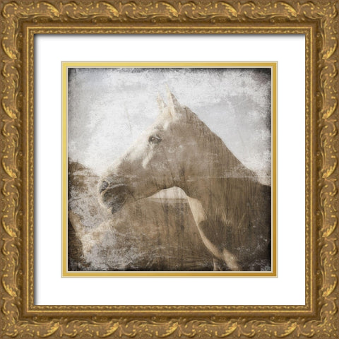 Angels In The Field Gold Ornate Wood Framed Art Print with Double Matting by Lewis, Sheldon