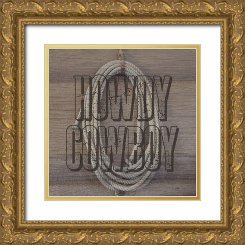 Cowboy Gold Ornate Wood Framed Art Print with Double Matting by Lewis, Sheldon