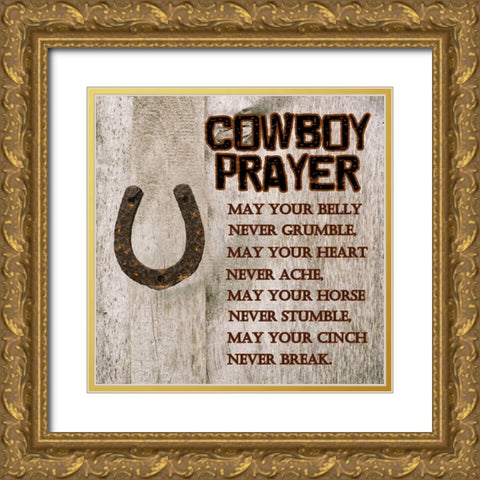 Cowboy Prayer Gold Ornate Wood Framed Art Print with Double Matting by Lewis, Sheldon