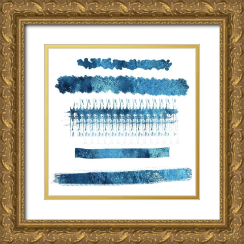 Indi Abstract Foil 1 Gold Ornate Wood Framed Art Print with Double Matting by Lewis, Sheldon