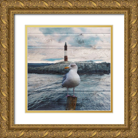 Evening Bay Watch Gold Ornate Wood Framed Art Print with Double Matting by Lewis, Sheldon