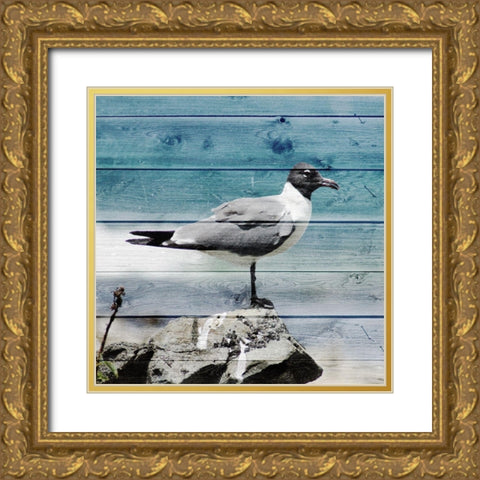 Coastal View Gold Ornate Wood Framed Art Print with Double Matting by Lewis, Sheldon