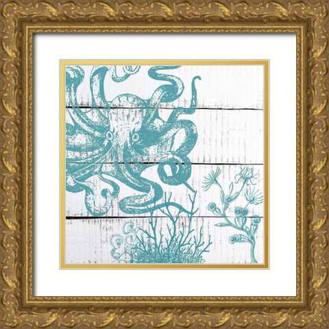 Blue Under 1 Gold Ornate Wood Framed Art Print with Double Matting by Lewis, Sheldon