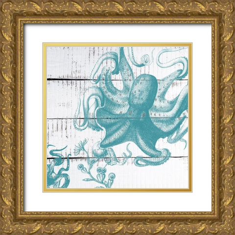 Blue Under 2 Gold Ornate Wood Framed Art Print with Double Matting by Lewis, Sheldon