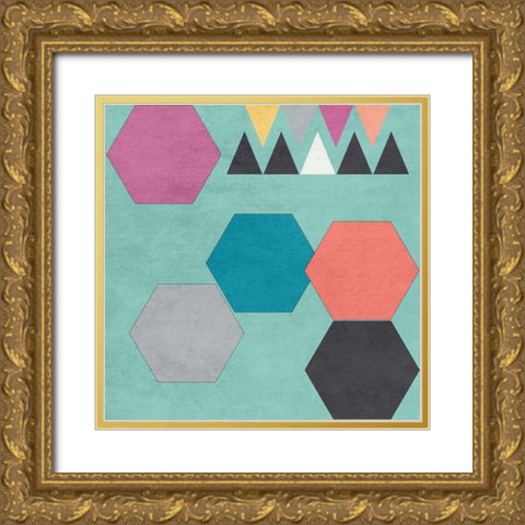 Retro Shape Gold Ornate Wood Framed Art Print with Double Matting by Lewis, Sheldon