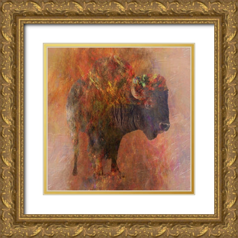 Stampede Gold Ornate Wood Framed Art Print with Double Matting by Lewis, Sheldon