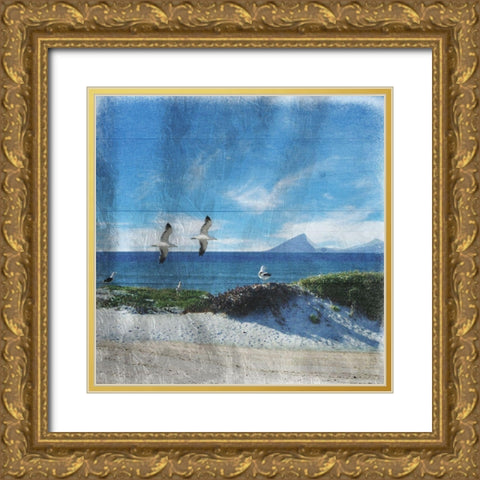 Flying Friends Gold Ornate Wood Framed Art Print with Double Matting by Lewis, Sheldon