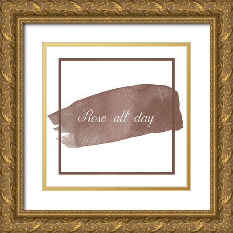 Rose All Day Gold Ornate Wood Framed Art Print with Double Matting by Lewis, Sheldon