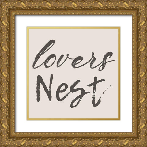 Lovers Nest Gold Ornate Wood Framed Art Print with Double Matting by Lewis, Sheldon