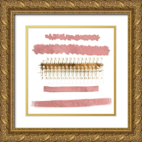 Blush Strokes Gold Ornate Wood Framed Art Print with Double Matting by Lewis, Sheldon
