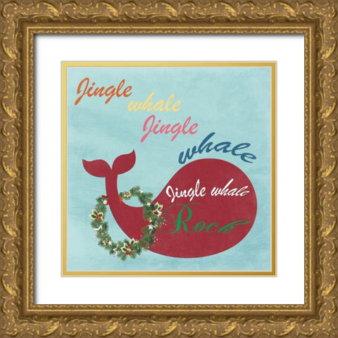 Jingle All The Whale Gold Ornate Wood Framed Art Print with Double Matting by Lewis, Sheldon