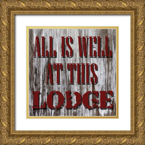 At This Lodge Gold Ornate Wood Framed Art Print with Double Matting by Lewis, Sheldon