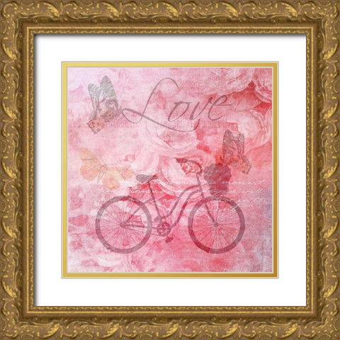 Love Gold Ornate Wood Framed Art Print with Double Matting by Lewis, Sheldon