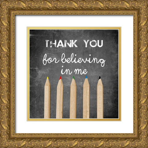Thank Youl Gold Ornate Wood Framed Art Print with Double Matting by Lewis, Sheldon