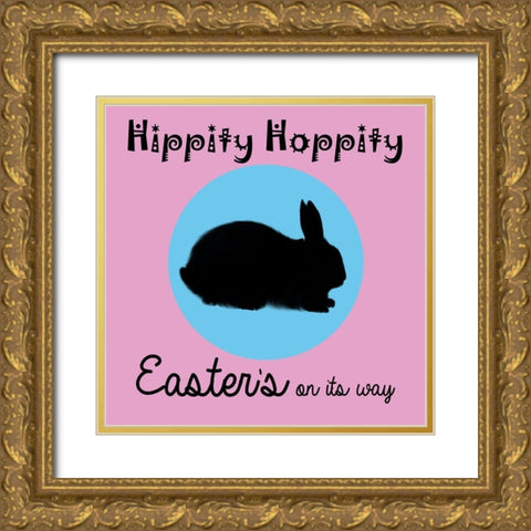 Easter Bunny 2 Gold Ornate Wood Framed Art Print with Double Matting by Lewis, Sheldon