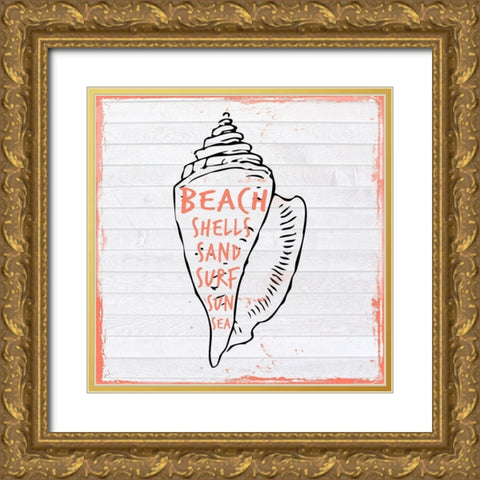 Conch Gold Ornate Wood Framed Art Print with Double Matting by Lewis, Sheldon