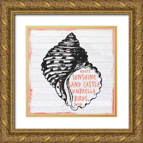 Shell Story Gold Ornate Wood Framed Art Print with Double Matting by Lewis, Sheldon