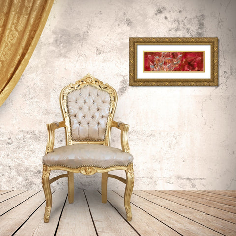 Red And Wings Gold Ornate Wood Framed Art Print with Double Matting by Butcher, Sarah