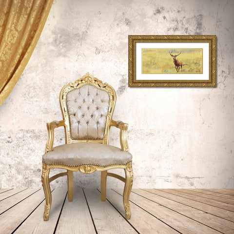 Beau Stag Gold Ornate Wood Framed Art Print with Double Matting by Butcher, Sarah