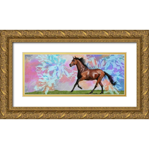 Free Rein 1 Gold Ornate Wood Framed Art Print with Double Matting by Butcher, Sarah