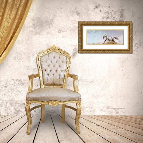 Free Rein 2 Gold Ornate Wood Framed Art Print with Double Matting by Butcher, Sarah