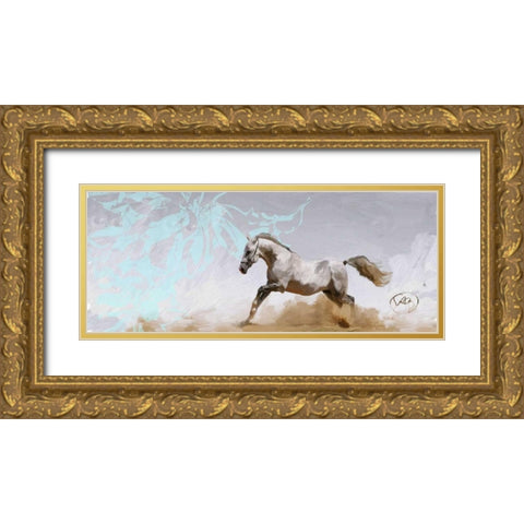 Free Rein 2 Gold Ornate Wood Framed Art Print with Double Matting by Butcher, Sarah