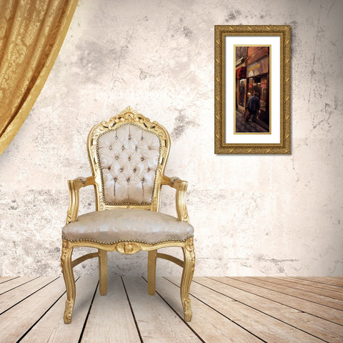 Alley Shop 1 Gold Ornate Wood Framed Art Print with Double Matting by Butcher, Sarah