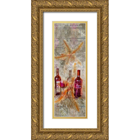 Starfish Gold Ornate Wood Framed Art Print with Double Matting by Butcher, Sarah