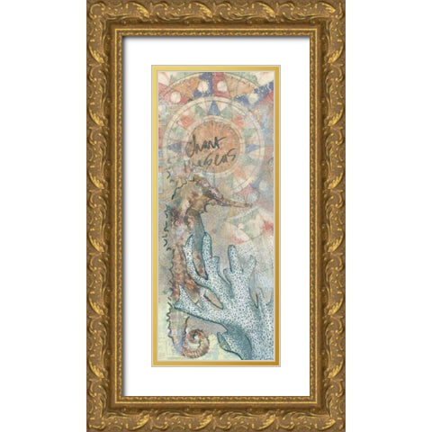 Chart The Seas Gold Ornate Wood Framed Art Print with Double Matting by Butcher, Sarah