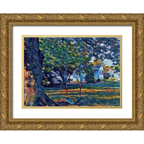 Empty Swing Gold Ornate Wood Framed Art Print with Double Matting by Butcher, Sarah