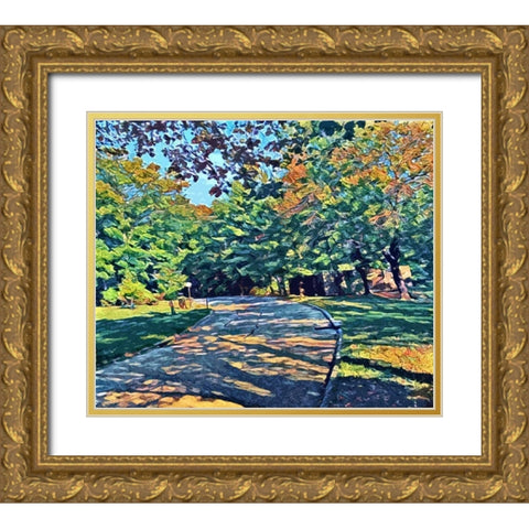 Shady View Gold Ornate Wood Framed Art Print with Double Matting by Butcher, Sarah