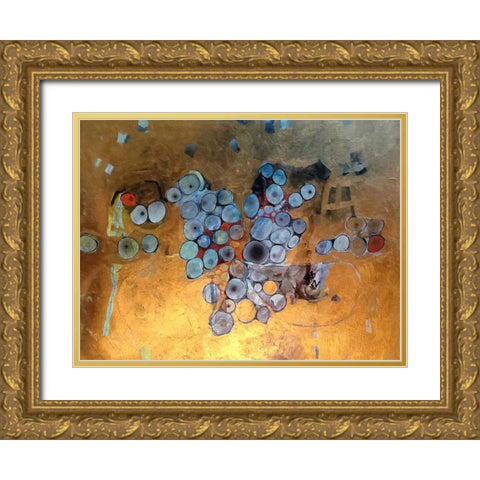 Gold Abstract Gold Ornate Wood Framed Art Print with Double Matting by Butcher, Sarah