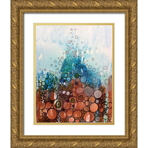 Blue And Bronze Gold Ornate Wood Framed Art Print with Double Matting by Butcher, Sarah