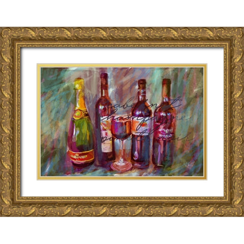 Wine Paint Gold Ornate Wood Framed Art Print with Double Matting by Butcher, Sarah