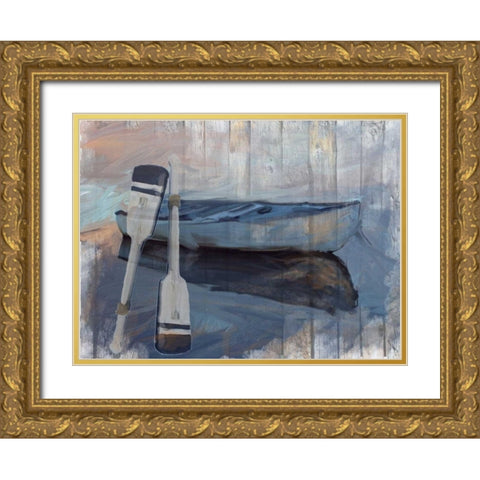 Solo Boat Gold Ornate Wood Framed Art Print with Double Matting by Butcher, Sarah