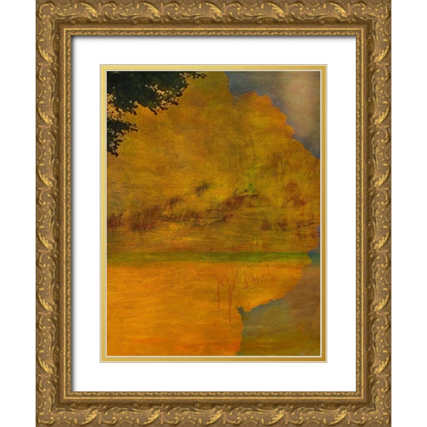 Golden Time Landscape Gold Ornate Wood Framed Art Print with Double Matting by Butcher, Sarah