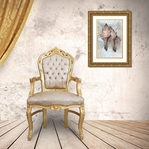Geo Shell 1 Gold Ornate Wood Framed Art Print with Double Matting by Butcher, Sarah