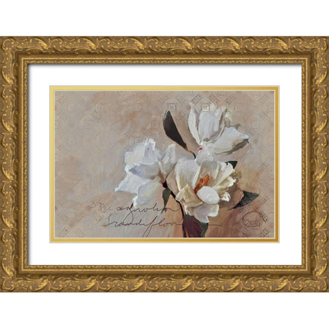 Suddenly Magnolia 2 Gold Ornate Wood Framed Art Print with Double Matting by Butcher, Sarah