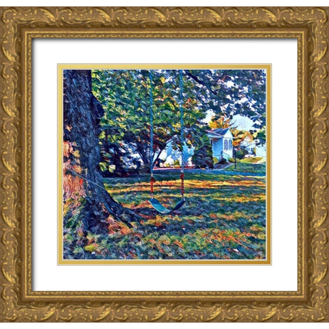 Swing Memories Gold Ornate Wood Framed Art Print with Double Matting by Butcher, Sarah