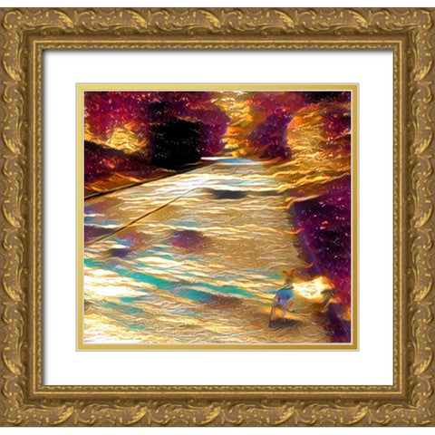 Shady View Walk Gold Ornate Wood Framed Art Print with Double Matting by Butcher, Sarah