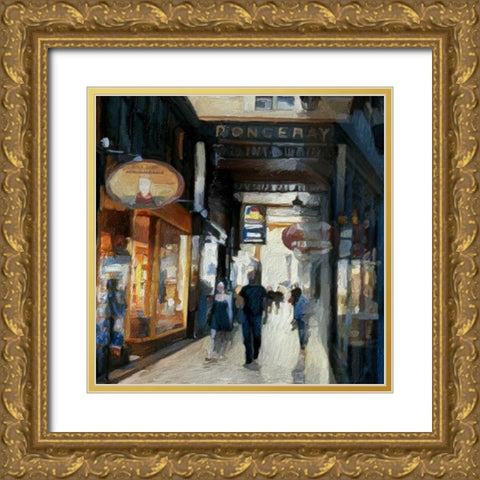 Panorama Des Passages Gold Ornate Wood Framed Art Print with Double Matting by Butcher, Sarah