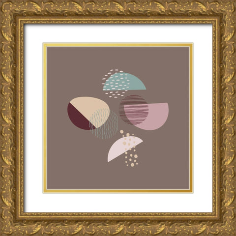 Mid Century 3 Gold Ornate Wood Framed Art Print with Double Matting by Swati, Siotia